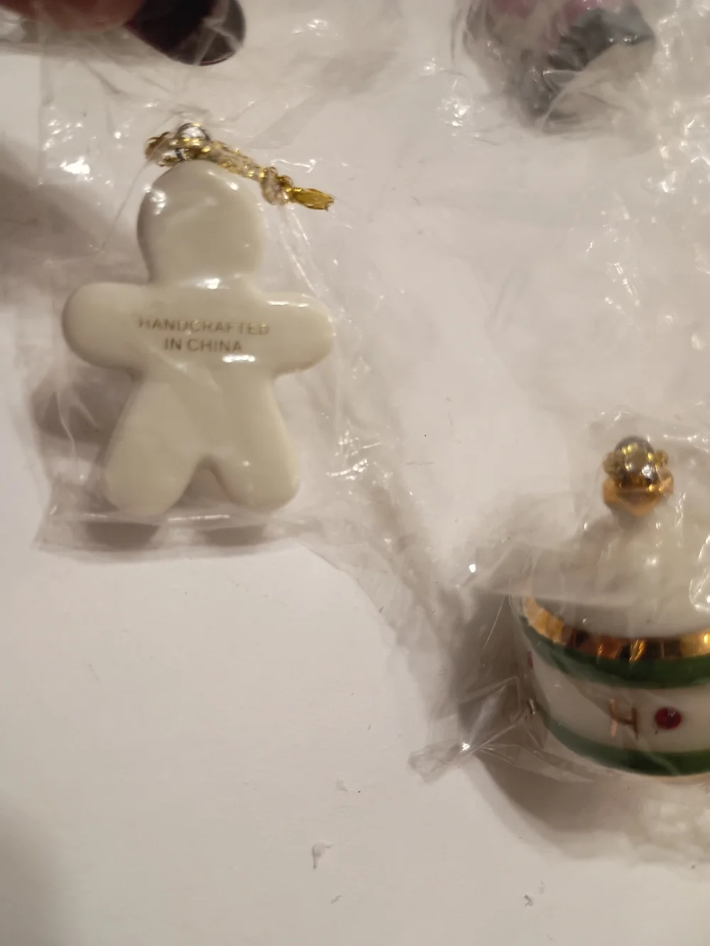 Vintage Lenox Porcelain White Holiday Ornament Set(5)